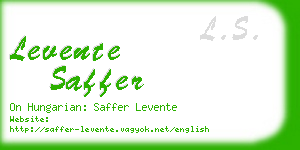 levente saffer business card